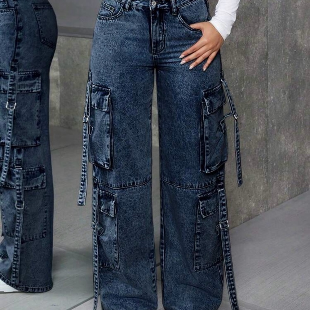 NWT - Women's Blue Cargo Jeans